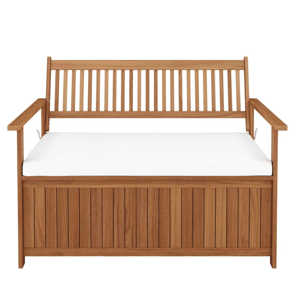 Truhenbank Holz PINTO 119 cm natur/weiss