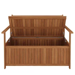 Truhenbank Holz PINTO 119 cm natur/weiss