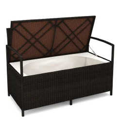 Truhenbank Rattan SUNNY 118 cm braun