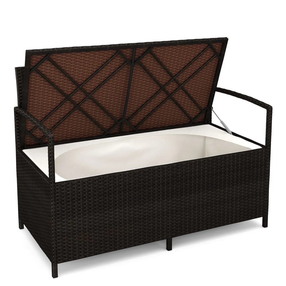 Truhenbank Rattan SUNNY 118 cm braun