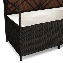Truhenbank Rattan SUNNY 118 cm braun