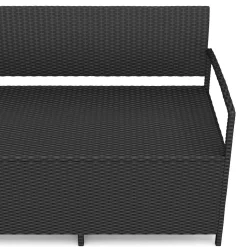Truhenbank Rattan SUNNY 118 cm schwarz