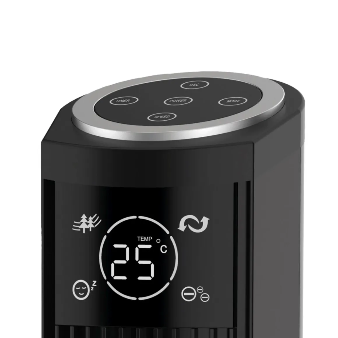 Turmventilator mit Touchscreen 123 cm schwarz