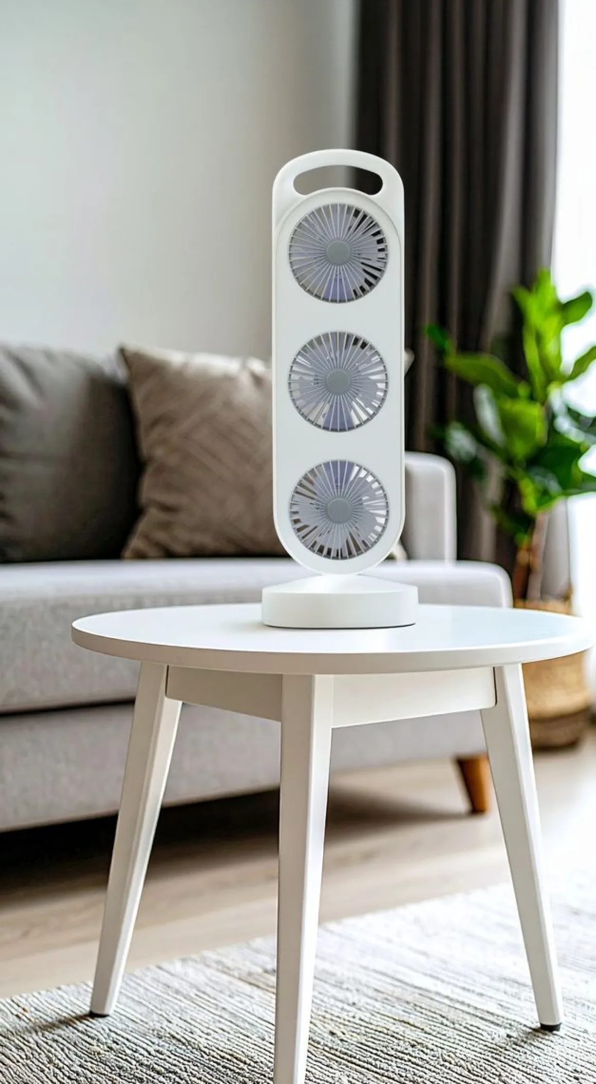 Turmventilator Tischventilator USB 37 cm weiss