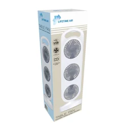 Turmventilator Tischventilator USB 37 cm weiss