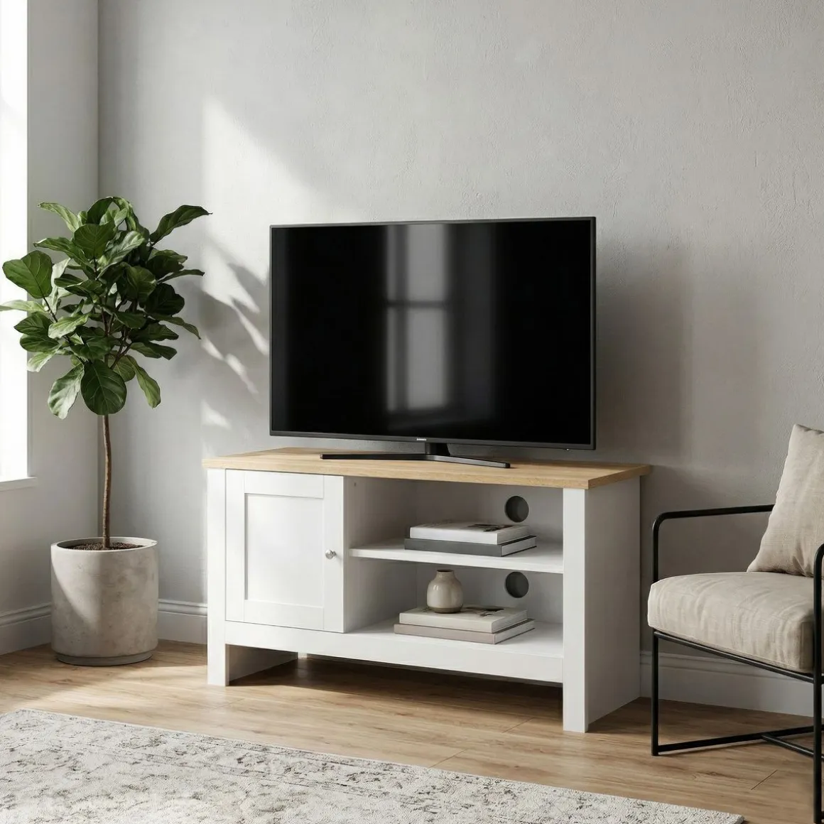 TV Möbel ARLES 95 x 39 x 49 cm weiss