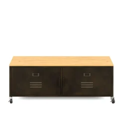 TV Möbel auf Rollen Industrial FORGE 115 x 40 x 42 cm schwarz/braun