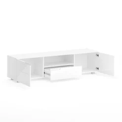 TV Möbel AVILA 165 x 43 cm Hochglanz weiss