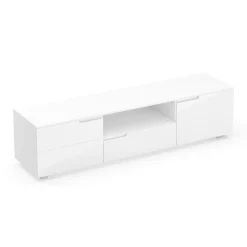 TV Möbel AVILA 165 x 43 cm Hochglanz weiss