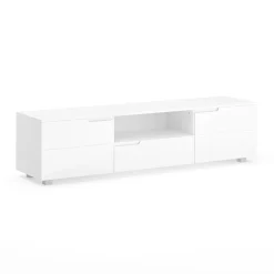 TV Möbel AVILA 165 x 43 cm Hochglanz weiss