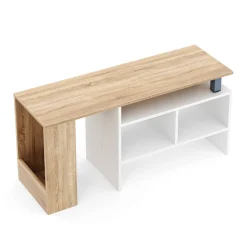 TV Möbel EVELOR 106 - 160 x 35 x 50 cm braun/weiss