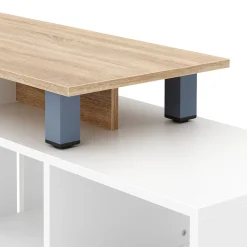 TV Möbel EVELOR 106 - 160 x 35 x 50 cm braun/weiss