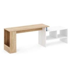 TV Möbel EVELOR 106 - 160 x 35 x 50 cm braun/weiss