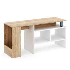 TV Möbel EVELOR 106 - 160 x 35 x 50 cm braun/weiss