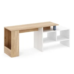 TV Möbel EVELOR 106 - 160 x 35 x 50 cm braun/weiss