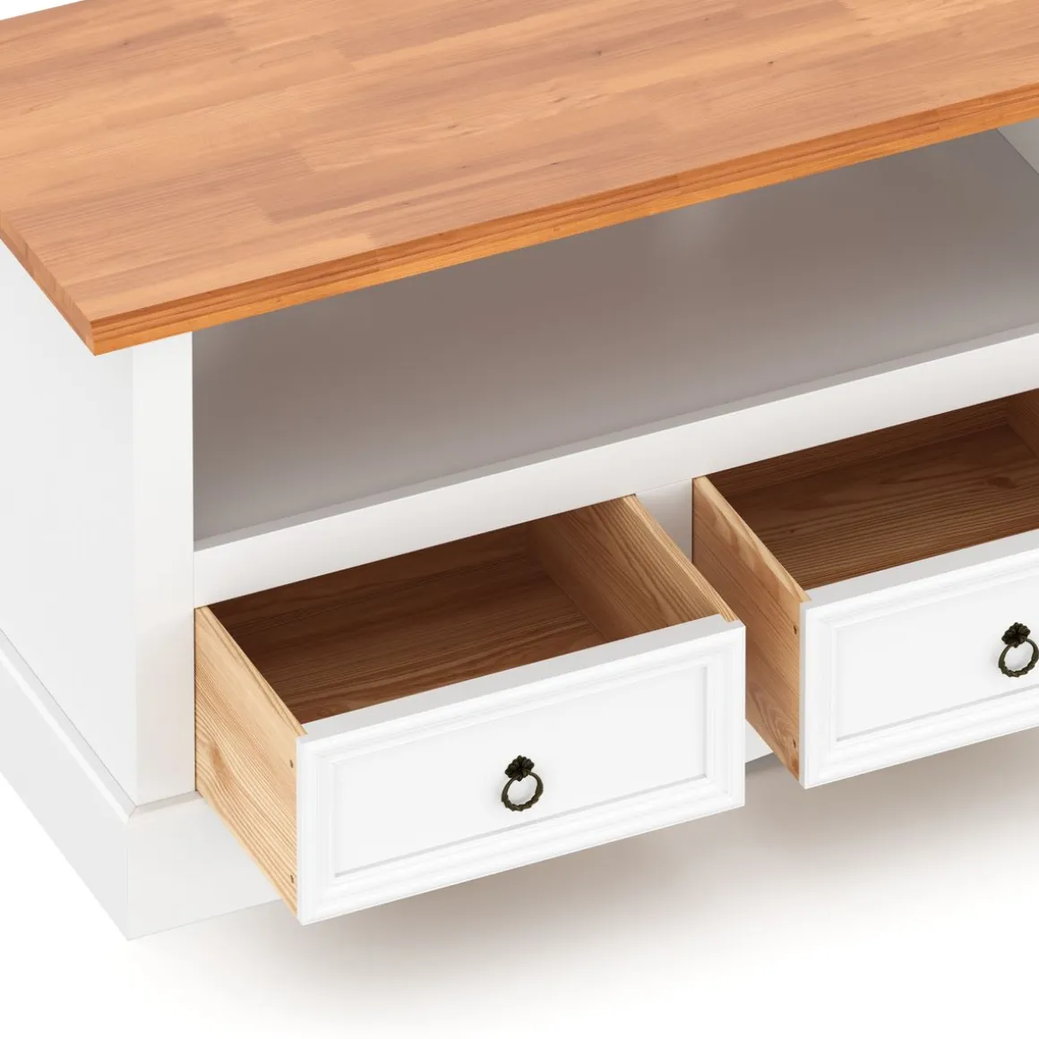 TV Möbel JOSE 99 x 44 x 54 cm weiss/natur