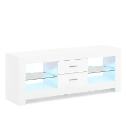 TV Möbel LED ZOYA 130 x 35 x 50 cm weiss