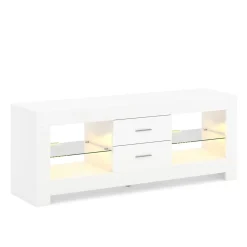 TV Möbel LED ZOYA 130 x 35 x 50 cm weiss