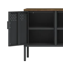 TV Möbel Metall AMET 120 x 55 cm schwarz/braun