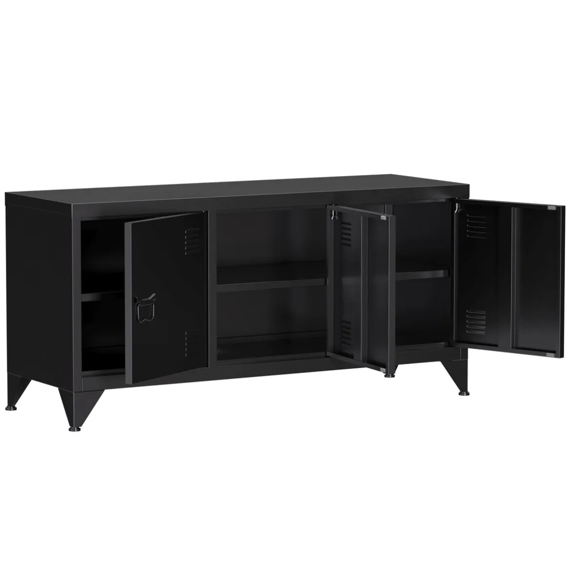 TV Möbel Metall ANTEY 120 x 58 cm schwarz