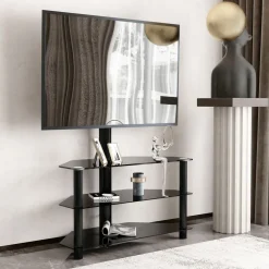 TV Möbel mit Monitorständer 32-70” schwarz