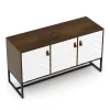 TV Möbel NORDRIFT 112 x 39 x 62 cm braun/weiss