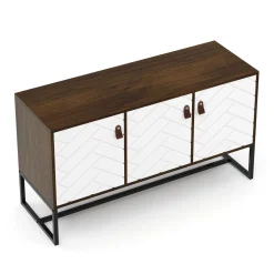 TV Möbel NORDRIFT 112 x 39 x 62 cm braun/weiss