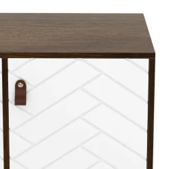 TV Möbel NORDRIFT 112 x 39 x 62 cm braun/weiss