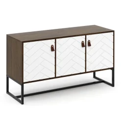 TV Möbel NORDRIFT 112 x 39 x 62 cm braun/weiss