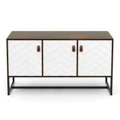 TV Möbel NORDRIFT 112 x 39 x 62 cm braun/weiss
