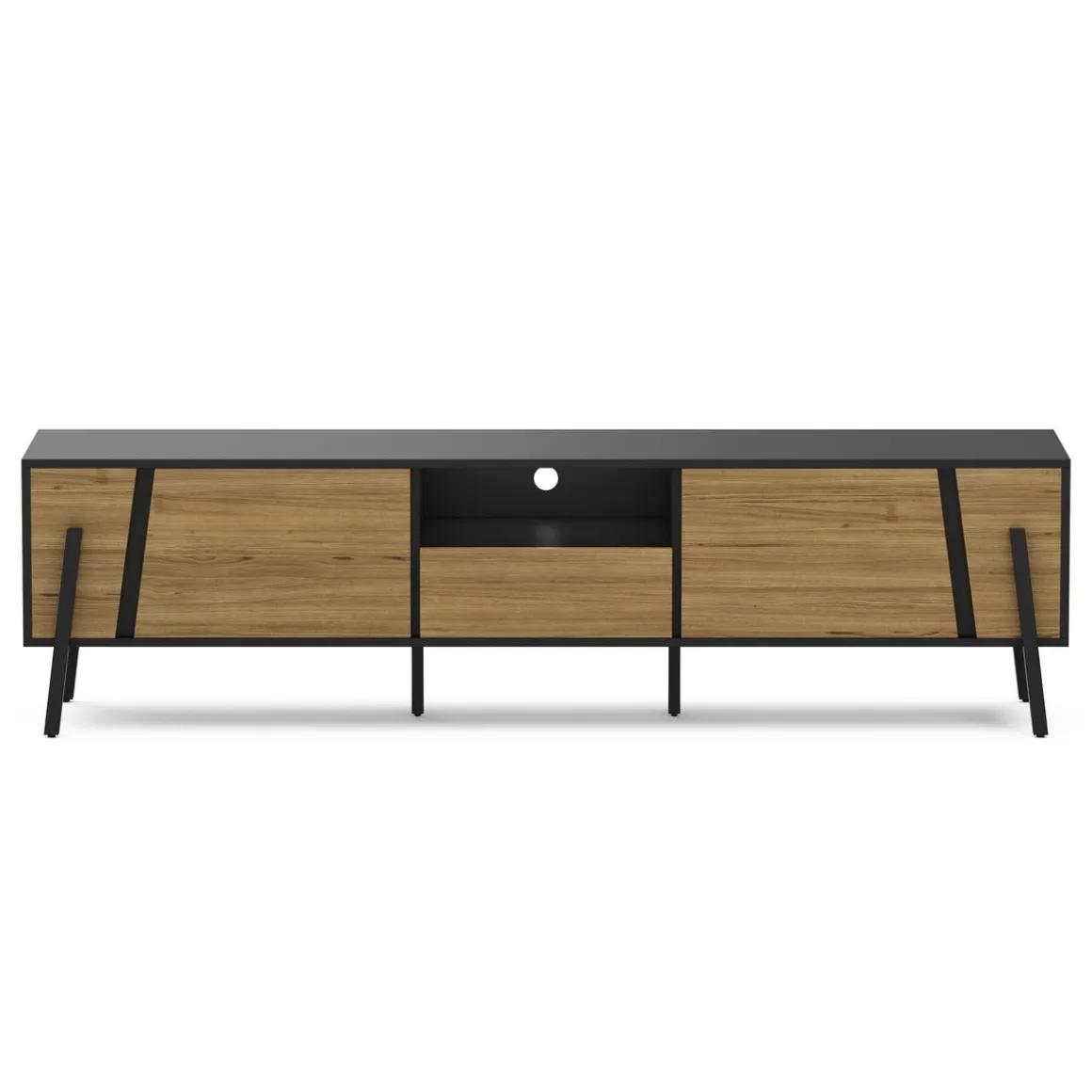 TV Möbel PROMINA 174 x 46 cm braun/schwarz