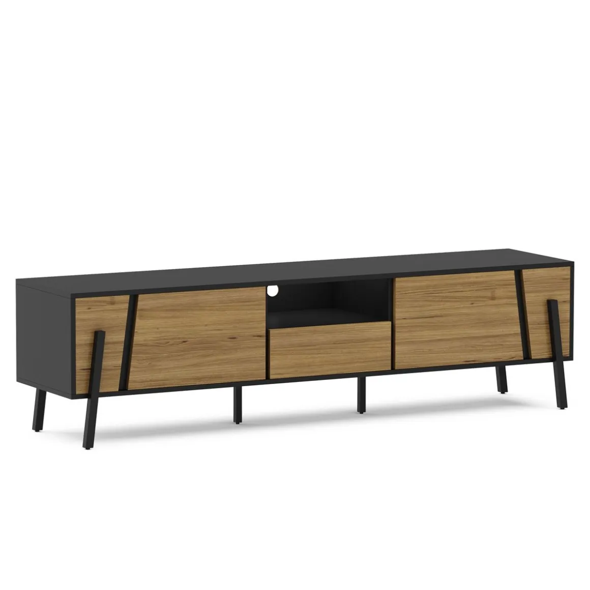 TV Möbel PROMINA 174 x 46 cm braun/schwarz