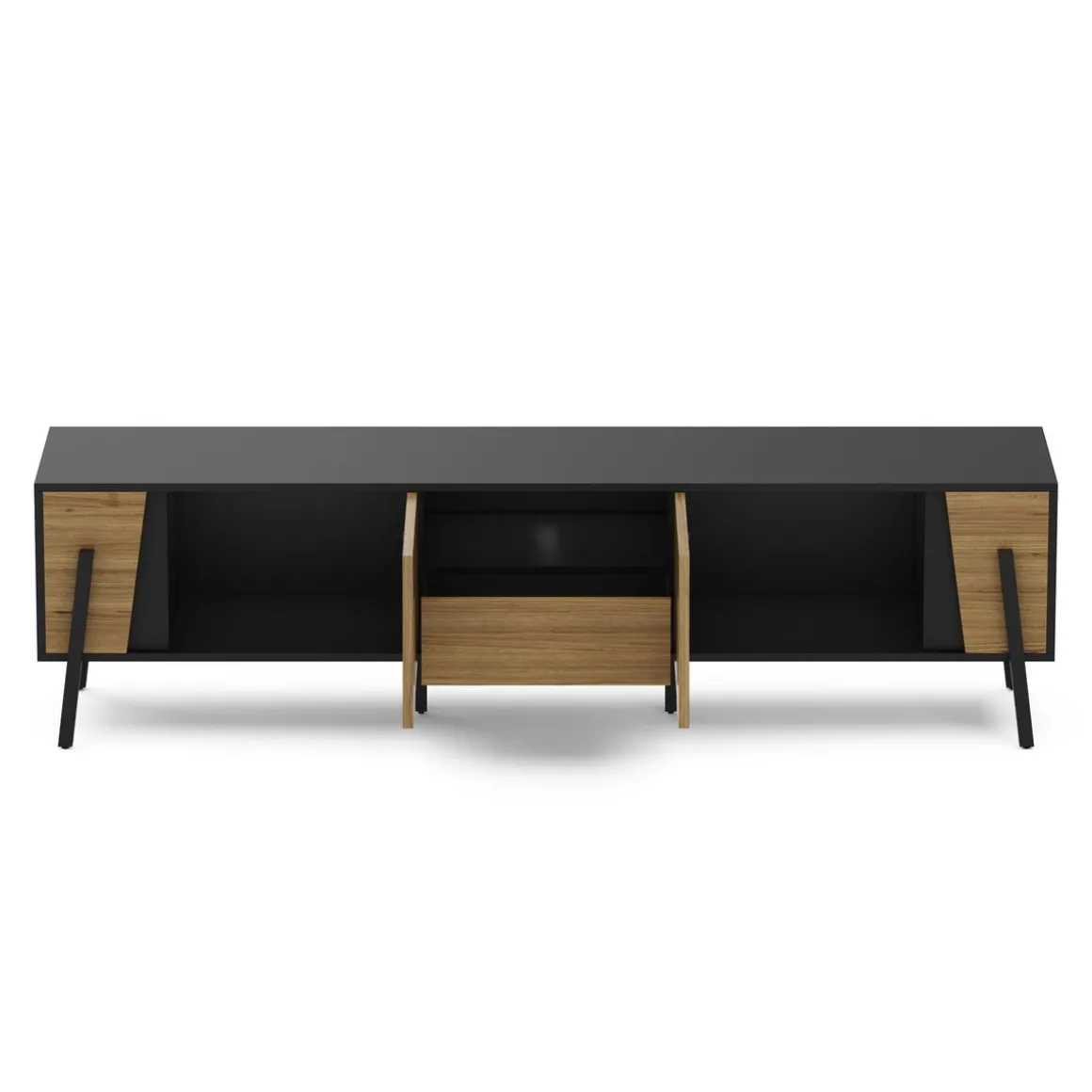TV Möbel PROMINA 174 x 46 cm braun/schwarz