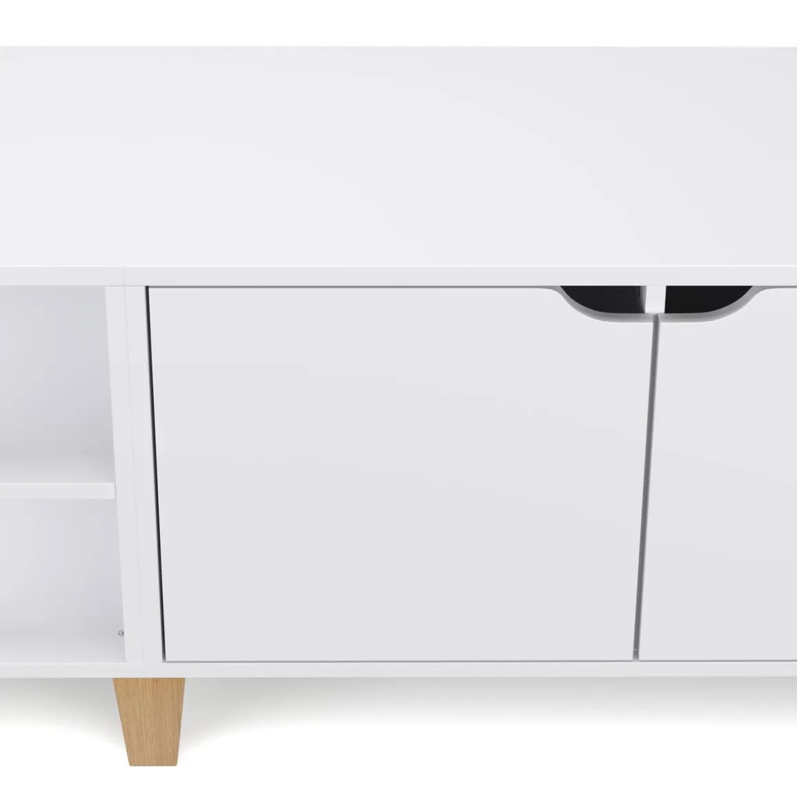 TV Möbel SCANDIC 140 x 40 x 50 cm weiss/braun