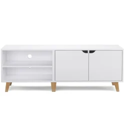 TV Möbel SCANDIC 140 x 40 x 50 cm weiss/braun