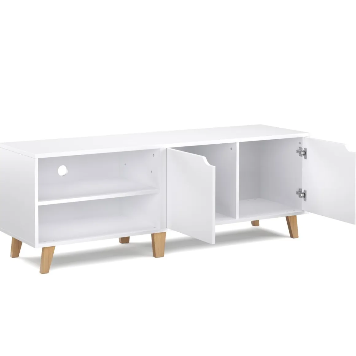 TV Möbel SCANDIC 140 x 40 x 50 cm weiss/braun