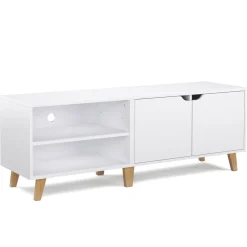 TV Möbel SCANDIC 140 x 40 x 50 cm weiss/braun