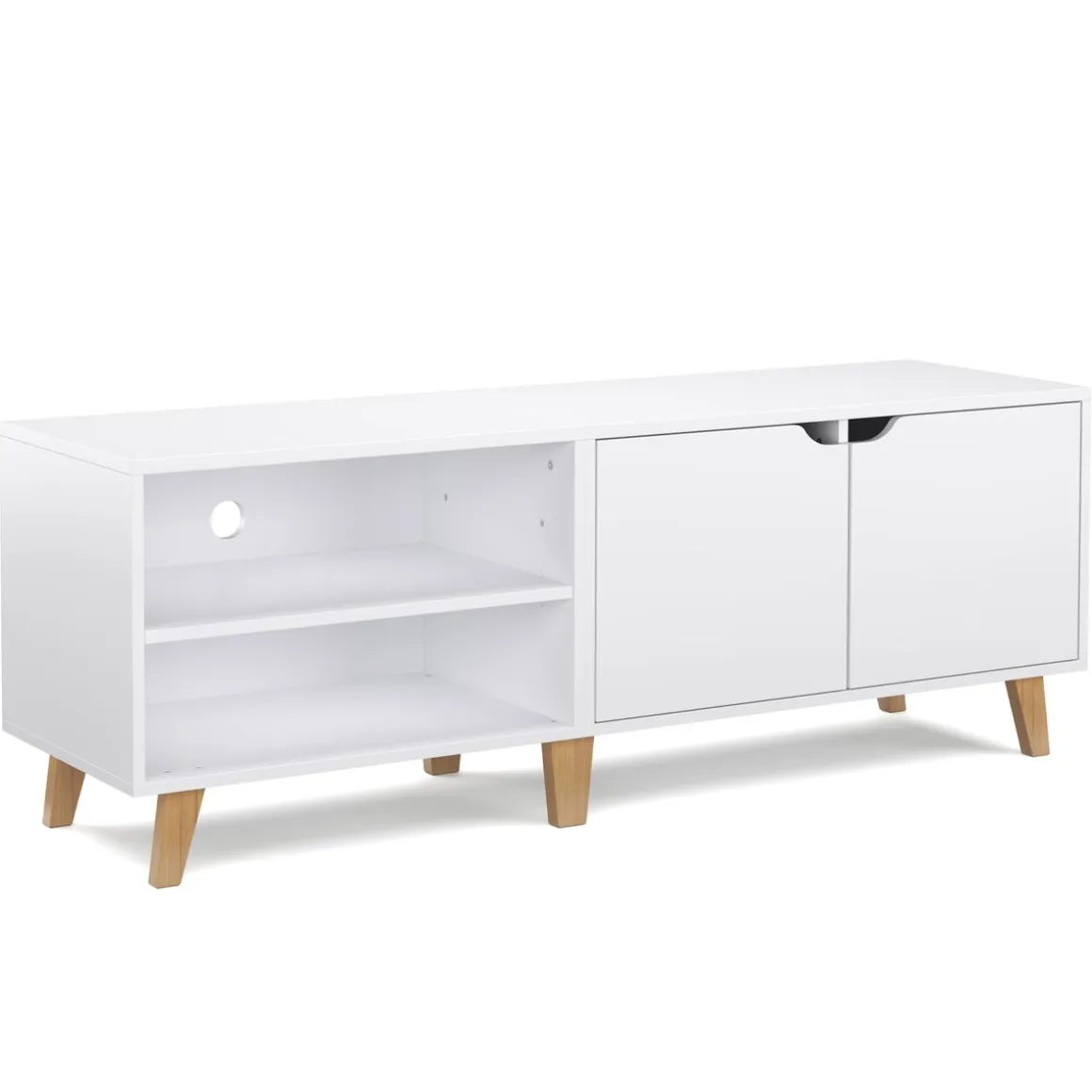 TV Möbel SCANDIC 140 x 40 x 50 cm weiss/braun