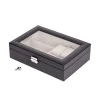 Uhrenbox Leder 30 x 21 x 8 cm schwarz