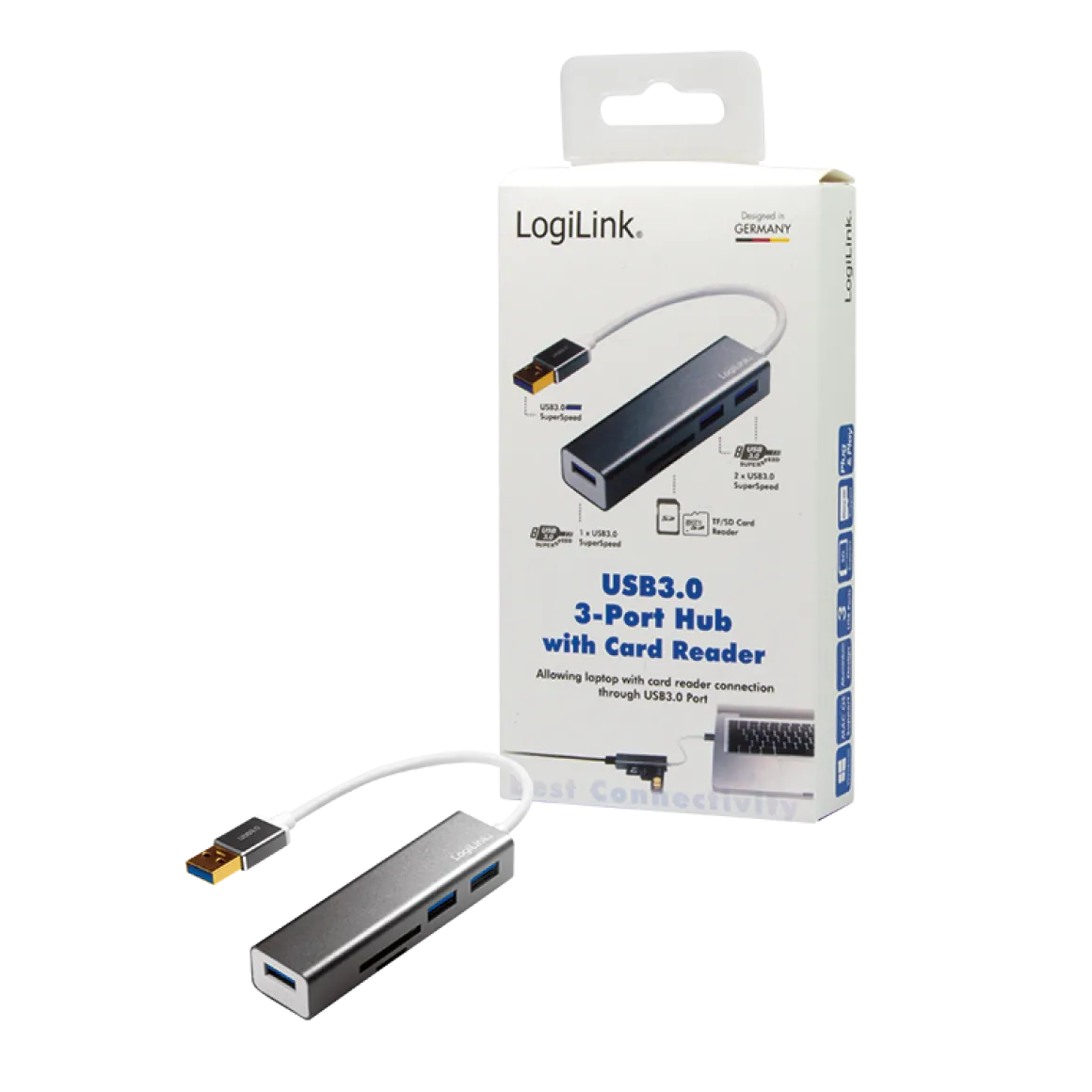 USB Hub mit 3 Ports und Kartenleser