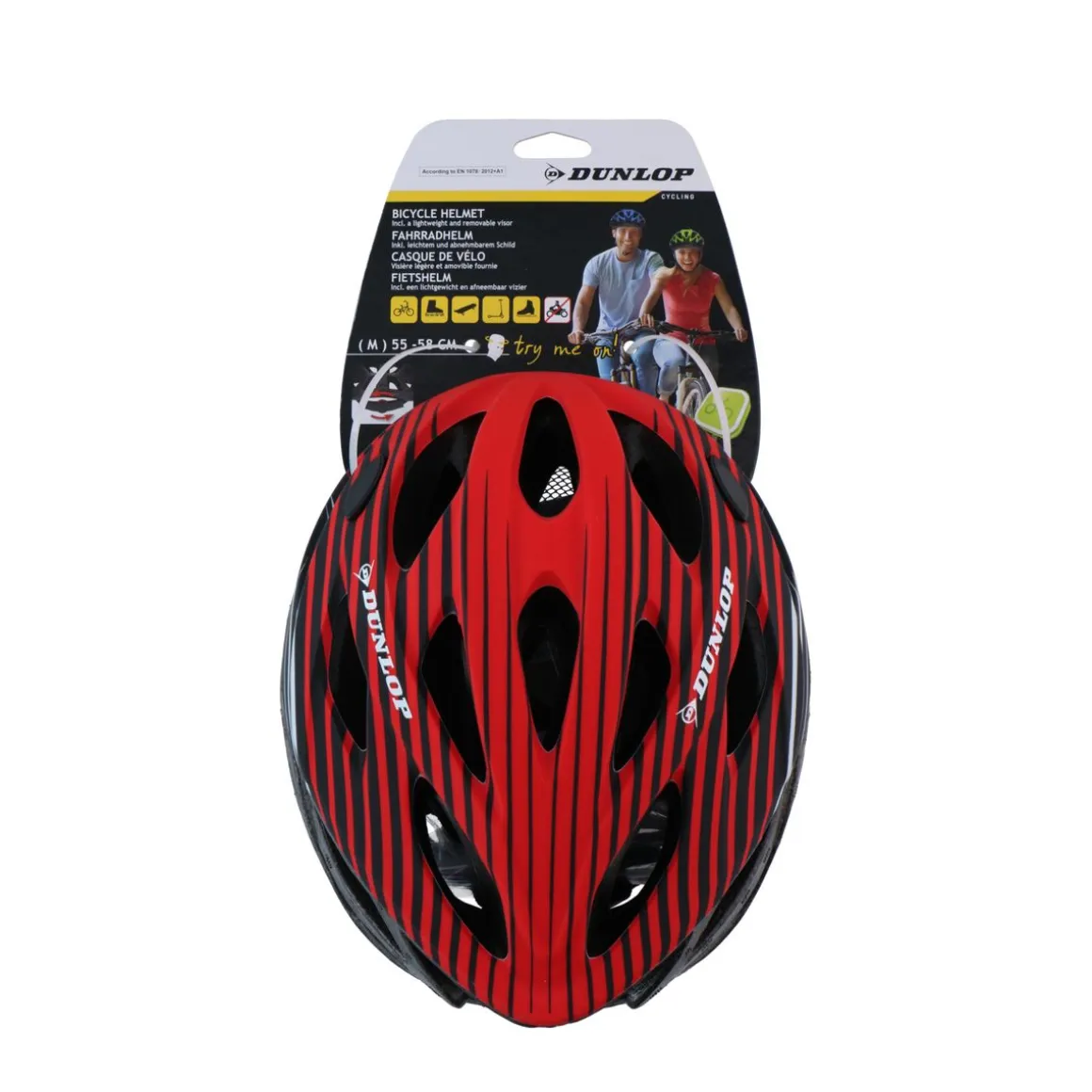 Velohelm DUNLOP 53 - 55 cm rot