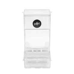 Vogelfutterspender mit Sitzstange 9 x 9 x 20 cm transparent
