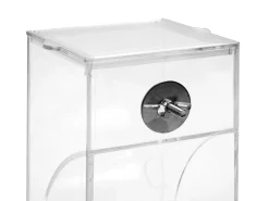 Vogelfutterspender mit Sitzstange 9 x 9 x 20 cm transparent