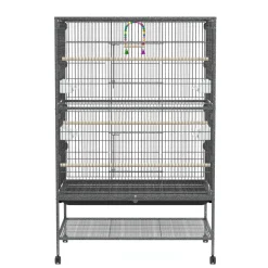 Vogelkäfig 79 x 52 x 135 cm schwarz