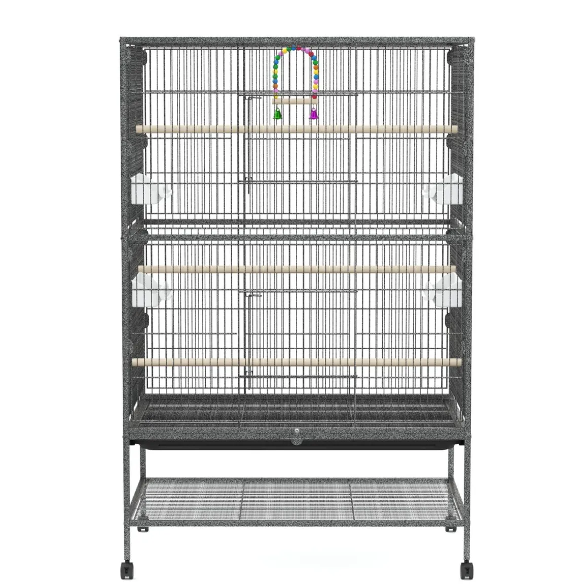 Vogelkäfig 79 x 52 x 135 cm schwarz