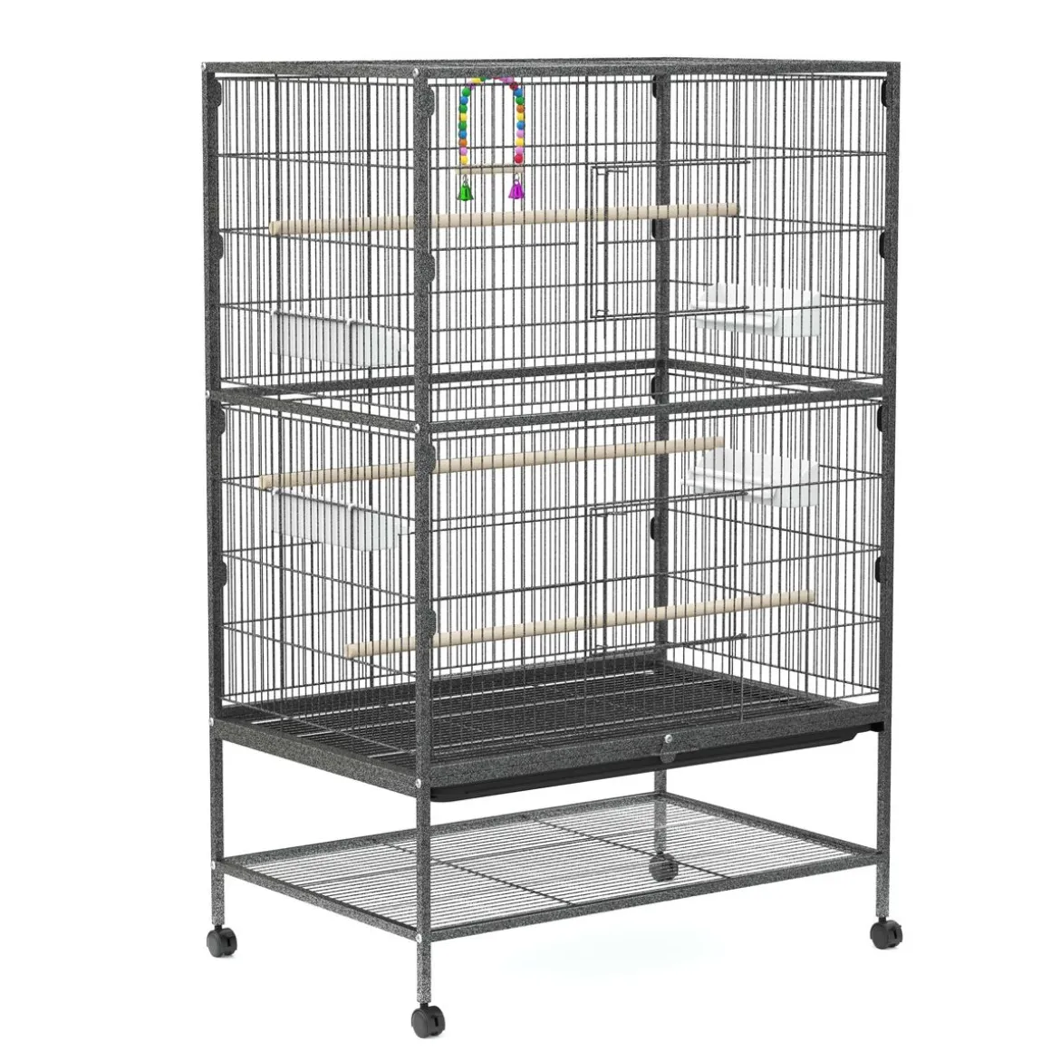 Vogelkäfig 79 x 52 x 135 cm schwarz