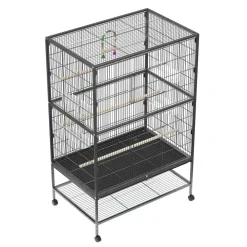Vogelkäfig 79 x 52 x 135 cm schwarz