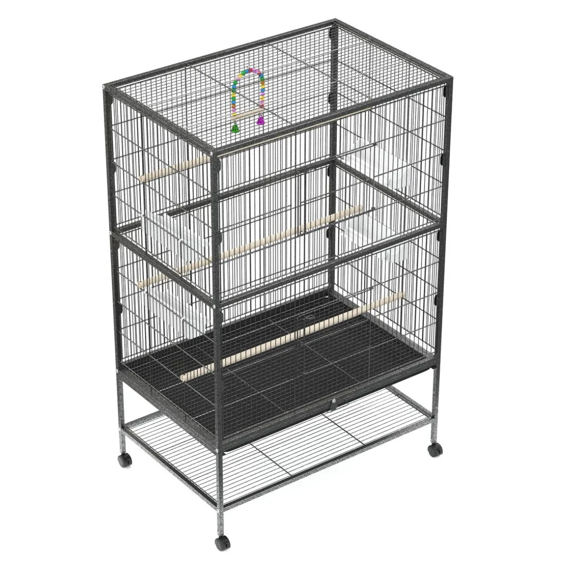 Vogelkäfig 79 x 52 x 135 cm schwarz