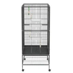 Vogelkäfig 79 x 52 x 135 cm schwarz