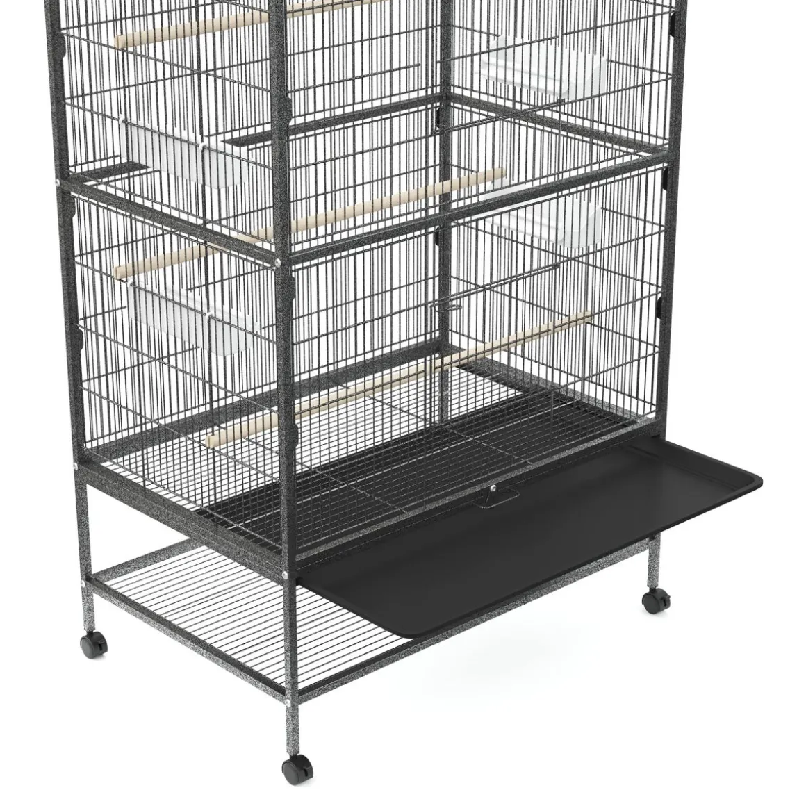Vogelkäfig 79 x 52 x 135 cm schwarz